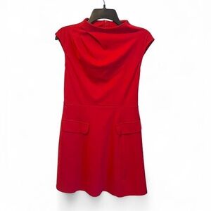 Elegant Red Dress with Cap Sleeves